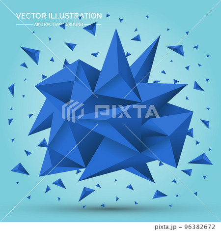 Volume geometric shape. Abstract Polygonal Geometric Shape. 3d blue crystals. Low polygons object. Lowpoly Minimal Style Art. Vector Illustration. Volume geometric shape. Abstract Polygonal Geometric Shape. 3d blue crystals. Low polygons object. Lowpoly Minimal Style Art. Vector Illustration. 96382672