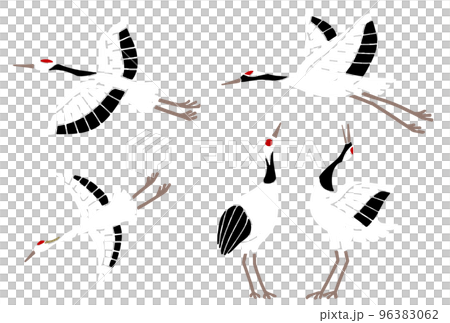 Crane simple illustration set no main line Crane simple illustration set no main line 96383062