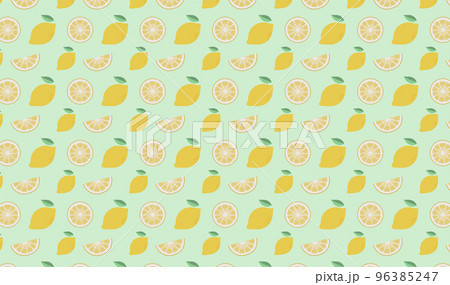 爽やかなレモンのパターン背景イラスト 96385247