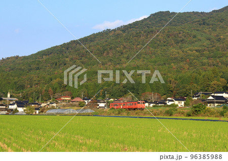 田園風景の中をゆく列車 96385988
