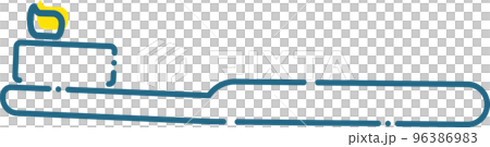Toothbrush brushing sanitary goods simple blue yellow dashed line Toothbrush brushing sanitary goods simple blue yellow dashed line 96386983