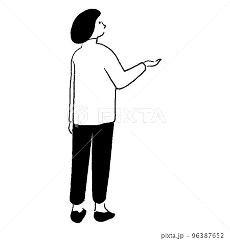 手を差し出している女性の線画 96387652