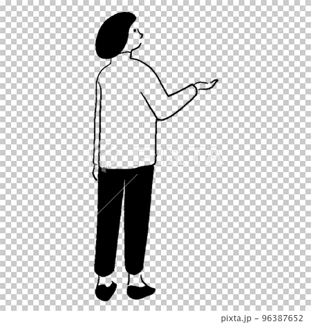 手を差し出している女性の線画 96387652