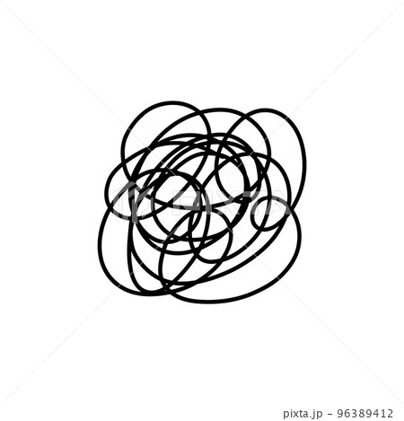 Complex line. Complicated way. Messy ball concept. Loading idea vector process. 96389412