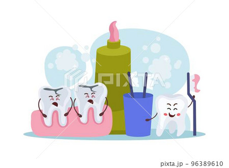Flat Oral Care Concept 96389610