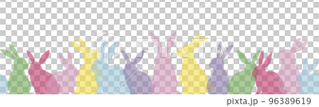 イースターバニーのシームレスな背景イラスト 96389619