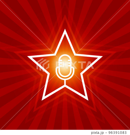 Voices contest emblem, microphone inside star, singing or karaoke superstar, vector Voices contest emblem, microphone inside star, singing or karaoke superstar, vector 96391083