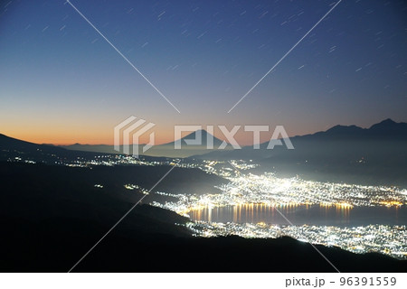 諏訪湖から見える富士山 諏訪湖から見える富士山 96391559