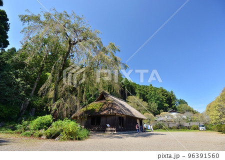 雲一つない秋分の日の青空の下、日高市高麗家住宅を訪れ300年の歴史を感じる 96391560