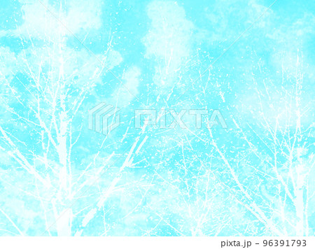 晴れやかな青空と白い樹々の影 晴れやかな青空と白い樹々の影 96391793