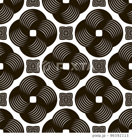 Circle Line Icon Seamless Pattern Isolated on White Background 96392113