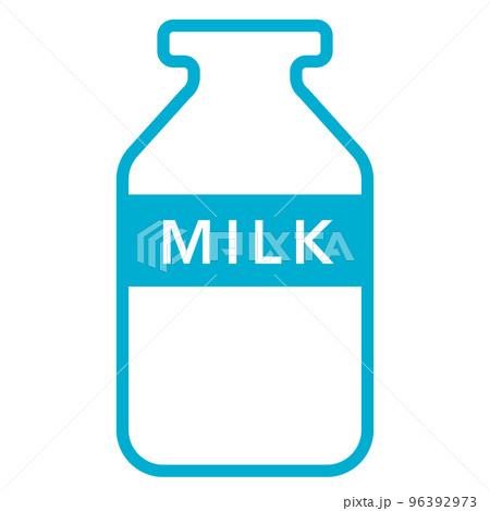 牛乳瓶のシンプルなアイコン（水色） 96392973
