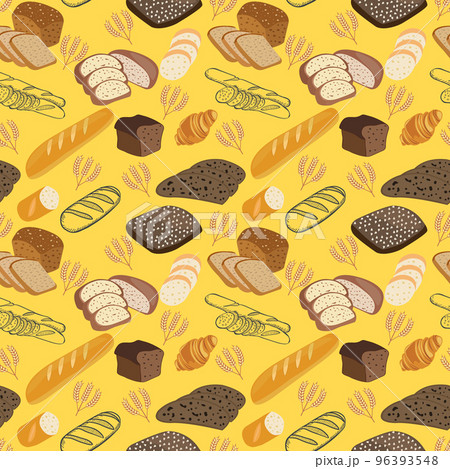 seamless pattern of Bakery various kinds  Organic baked goods 96393548