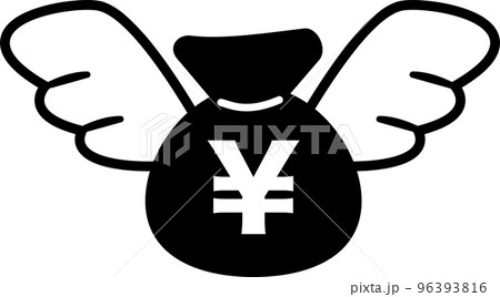 羽が生えたお金のイラスト 羽が生えたお金のイラスト 96393816