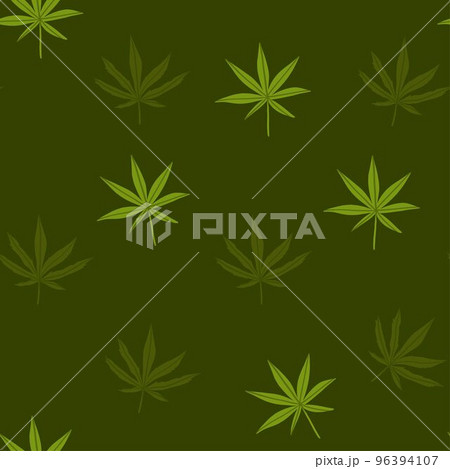 Hand drawn vector abstract graphic clipart illustration of Medical Marijuana,smoking accessories.Hemp and joint for smoking.Cannabis and weed legalization concept design.Trendy seamless pattern design 96394107