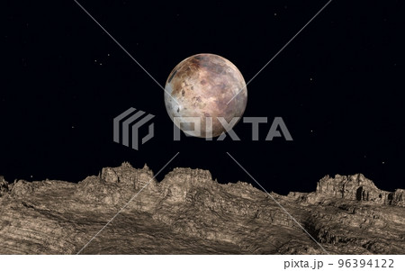 衛星カロンから眺めた冥王星 96394122