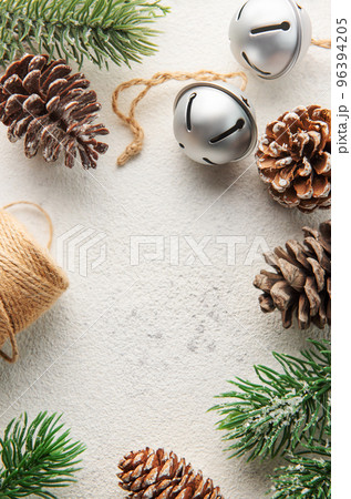 Christmas decoration  making a frame with copy space. 96394205