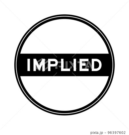 Black color round seal sticker in word implied on white background 96397602