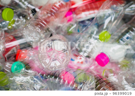 plastic bottles in recycle trash station 96399019