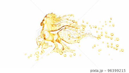 Olive oil Splash or engine oil shape horse, abstract background, isolated, 3d rendering Olive oil Splash or engine oil shape horse, abstract background, isolated, 3d rendering 96399215