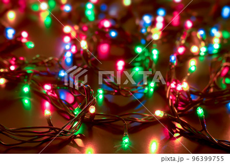 New Year and Christmas lights background 96399755