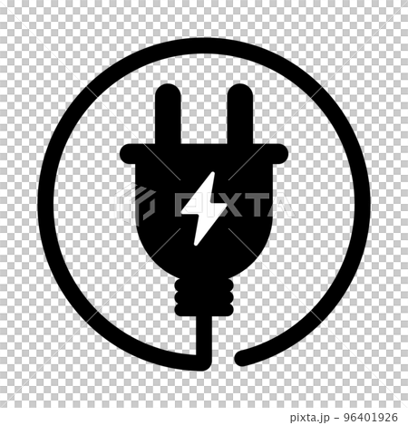 Charging outlet icon. curled cable. vector. 96401926