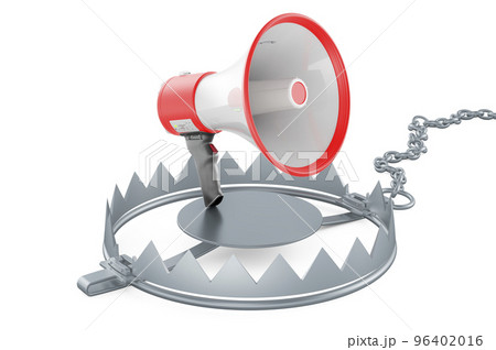 Megaphone inside trap, 3D rendering 96402016