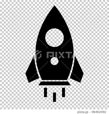 Rocket departure silhouette icon. vector. Rocket departure silhouette icon. vector. 96402092