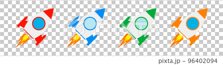 火箭發射圖標集。導彈圖標。向量。 火箭發射圖標集。導彈圖標。向量。 96402094