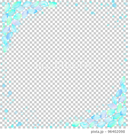 一個很酷的藍色珠寶框架。帶有飛濺水滴的背景材料。 96402098