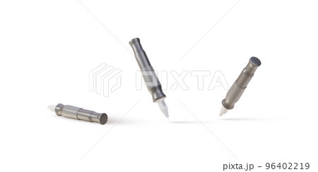 3d three Realistic tattoo machine pens on white background. Vector illustration. 96402219