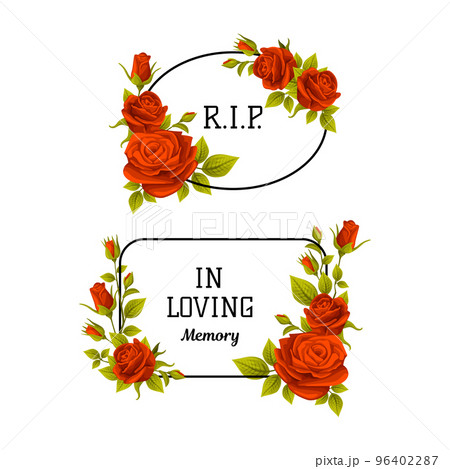 Rest Peace Floral Funeral Frame Rip Stock Vector (Royalty Free) 1938569944