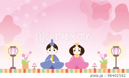 桃の節句　お雛様と雛飾り 96402582