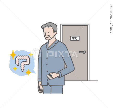 便秘症を改善したシニア男性（下腹部の張りがなくなり、気分爽快） 96403676