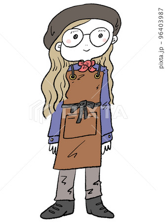エプロン姿の女の子 96403987