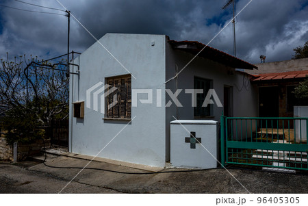 Old buildings in a small village in the mountainous part of the island of Cyprus in early spring. 96405305