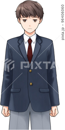うつむく男子学生 96406060