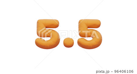 5.5 golden inflatable Helium foil numbers bread balloons style. 96406106