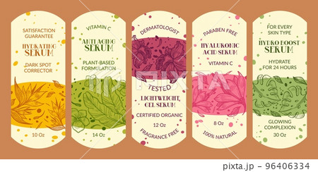 Packaging label design set for serum product 96406334
