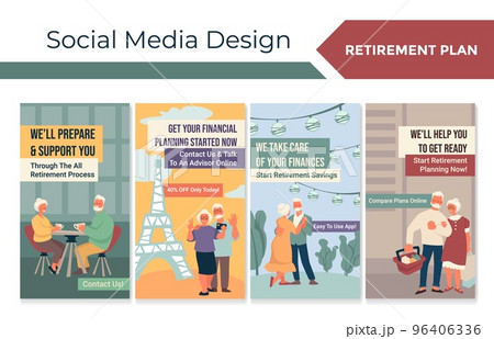 Retirement financial planning at social media set 96406336