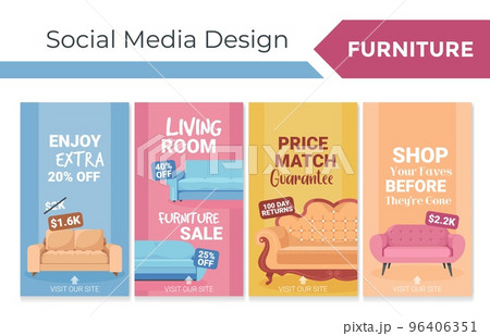 Social media story set for furniture store promo 96406351