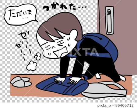 A student who is exhausted because club activities are too hard 96406712