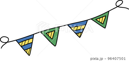 Hand Drawn ribbon for party illustration 96407501