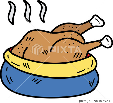 Hand Drawn Roast Turkey illustration 96407524
