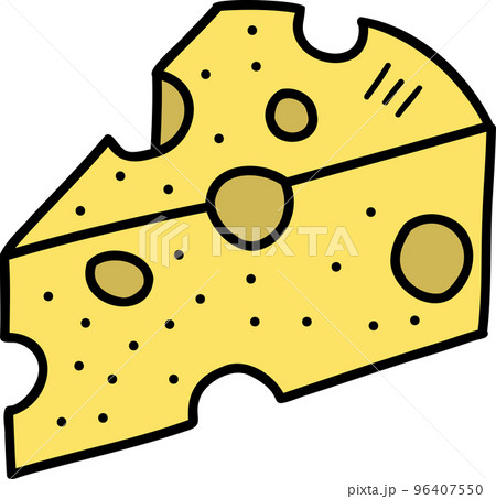 Hand Drawn triangular cheese illustration 96407550