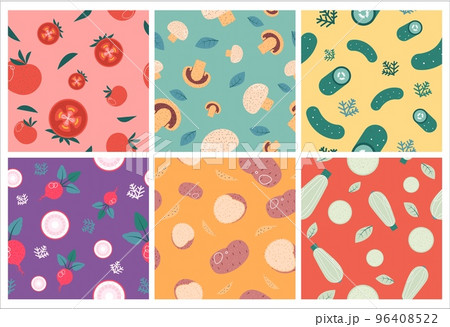 Decorative patter design set with vegetable products 96408522