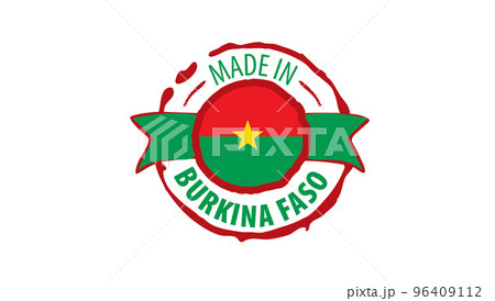 Burkina Faso flag, vector illustration on a white background. 96409112