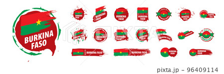 Burkina Faso flag, vector illustration on a white background. Burkina Faso flag, vector illustration on a white background. 96409114