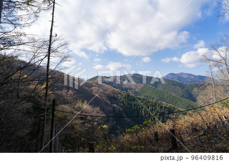 笹吹峠付近の尾根から見た御前山（東京都檜原村） 96409816