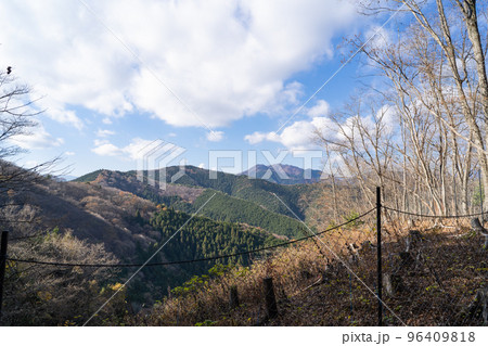笹吹峠付近の尾根から見た御前山（東京都檜原村） 96409818